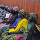 Schoolgirls who earlier escaped from Boko Haram kidnappers in the village of Chibok, Nigeria, preparing to meet with local authorities June 2, 2014
STR/AFP/Getty Images